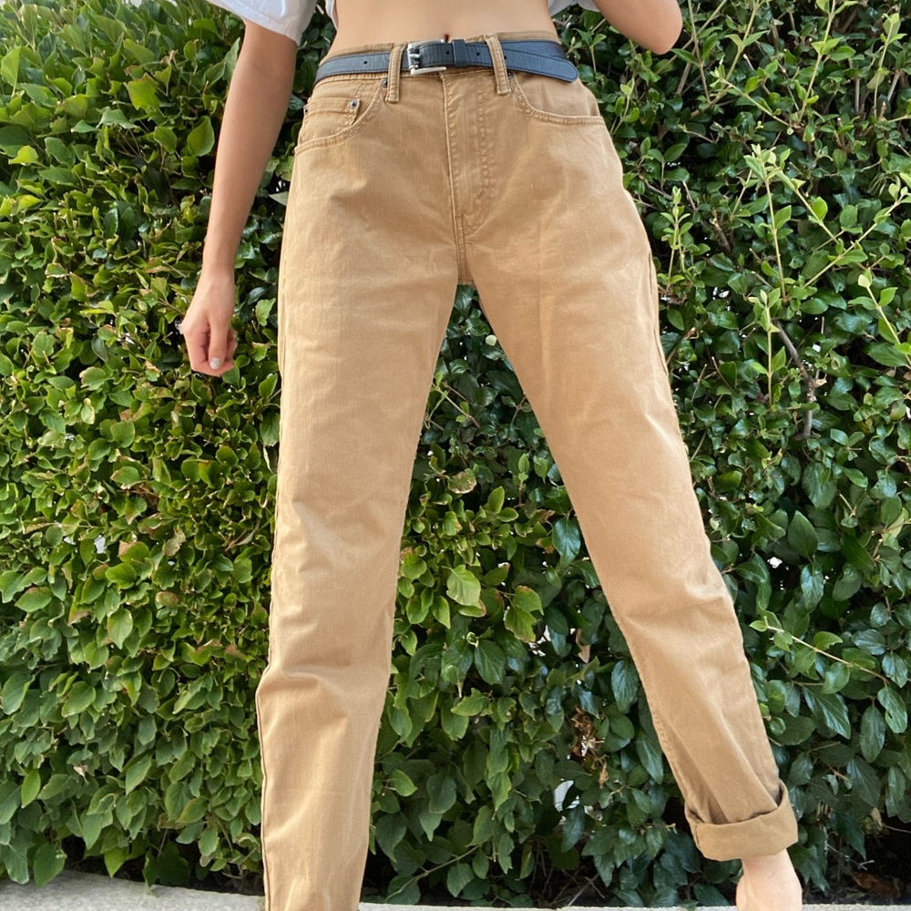tan straight levi pants